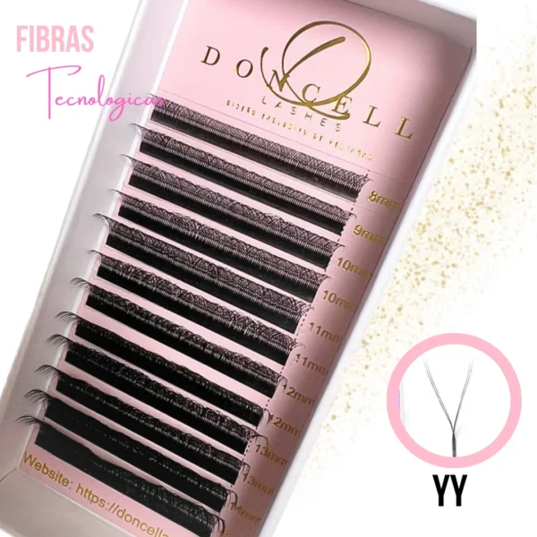 FIBRAS TECNOLÓGICAS YY MIX | Extensiones de Pestañas en YY | 0.07 | Curvaturas C,D | 8mm - 15mm MIXTO | Ideal para técnica de volumen - Image 2