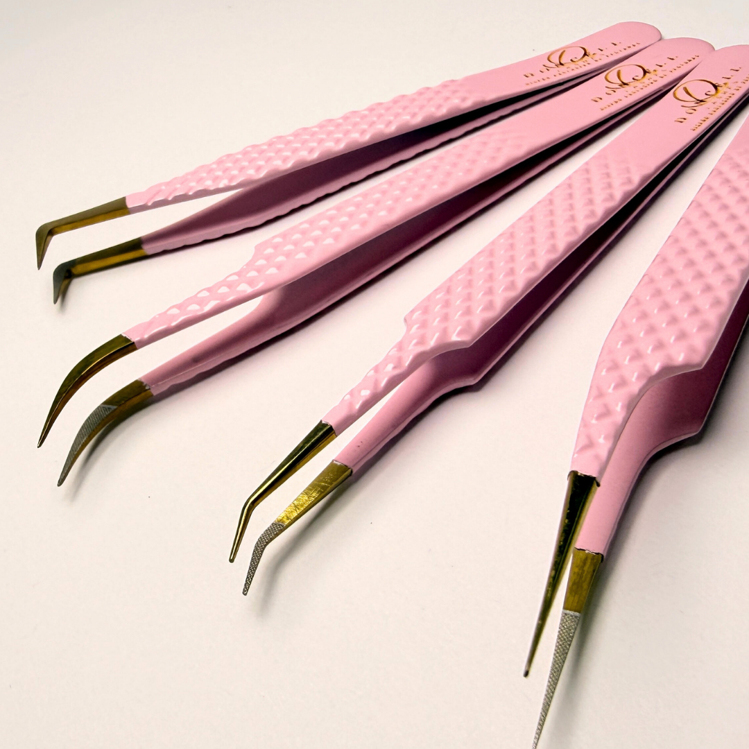Pinzas Profesionales Doncel Lashes – Precisión, lujo y control absoluto